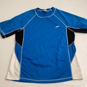 Speedo color block swim rash guard M